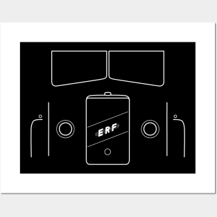 ERF D16 classic 1950s lorry white outline graphic Posters and Art